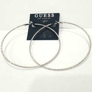 Guess‎ Large Oversized Silver Hoops